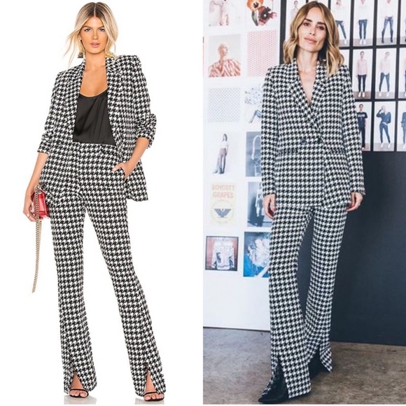 ANINE BING Maureen Blazer in Houndstooth Black & White Size Medium - Picture 5 of 14